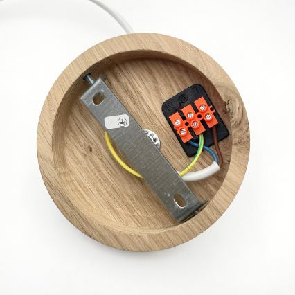 Hanglamp met kabel AIDA 1xE27/60W/230V Ø 35 cm eiken/wit