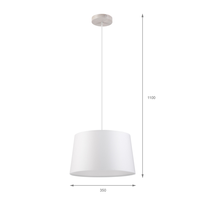Hanglamp met kabel AIDA 1xE27/60W/230V Ø 35 cm eiken/wit