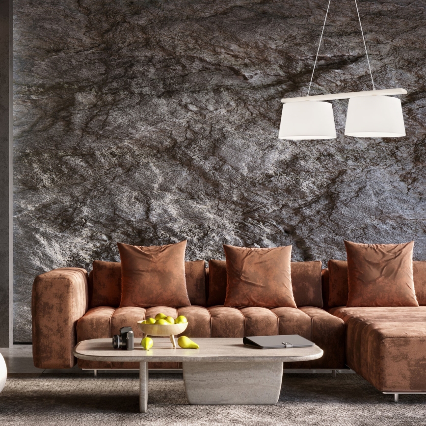 Hanglamp met kabel AIDA 2xE27/60W/230V Ø 35 cm eik/wit