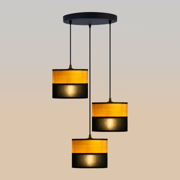 Hanglamp met kabel ALBA 3xE27/15W/230V Ø 40 cm zwart/bruin