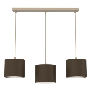 Hanglamp met kabel ARDEN 3xE27/15W/230V beige/bruin