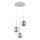 Hanglamp met kabel ARVENA 3xE14/10W/230V glanzend chroom/zwart/rookglas