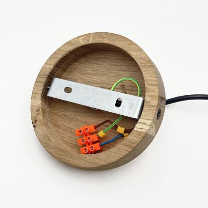 Hanglamp met kabel ASTA 1xE27/60W/230V, diam. 28 cm, eiken