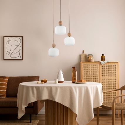 Hanglamp met kabel BALLO 3x E14/10W/230V beige