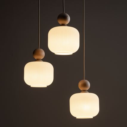 Hanglamp met kabel BALLO 3x E14/10W/230V beige