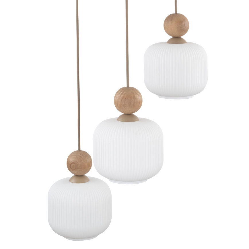 Hanglamp met kabel BALLO 3x E14/10W/230V beige