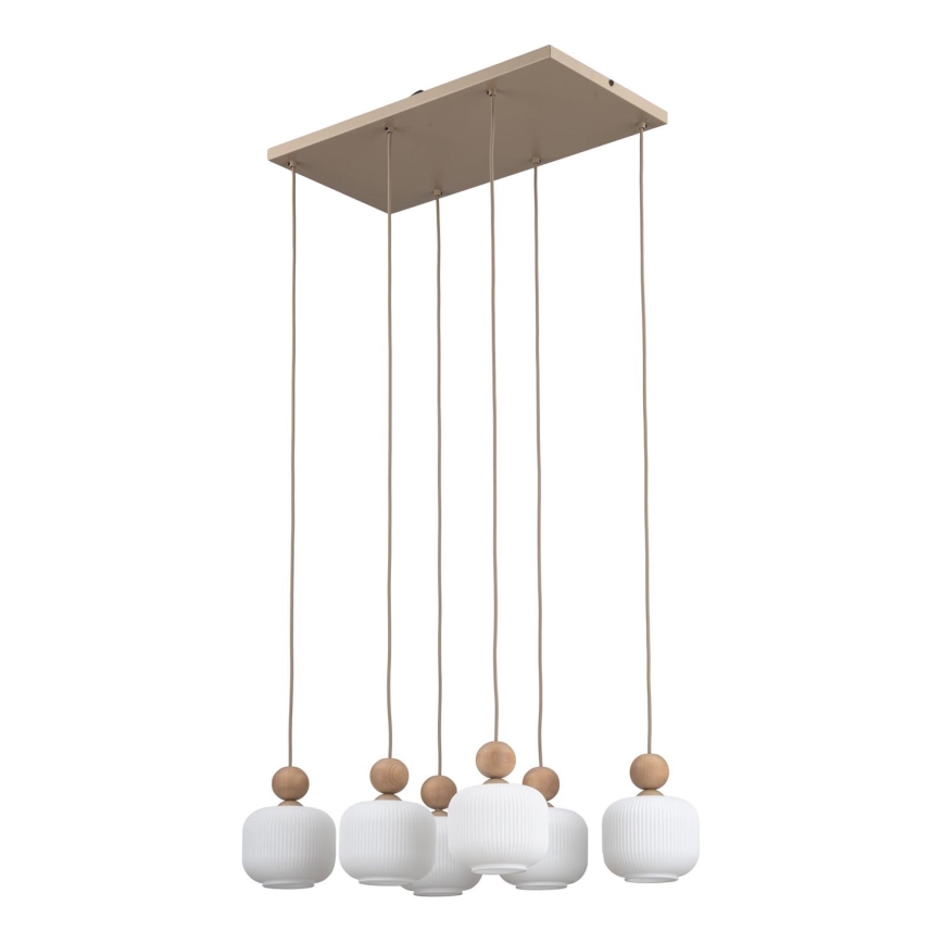 Hanglamp met kabel BALLO 6xE14/10W/230V beige