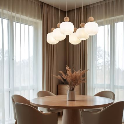 Hanglamp met kabel BALLO 6xE14/10W/230V beige