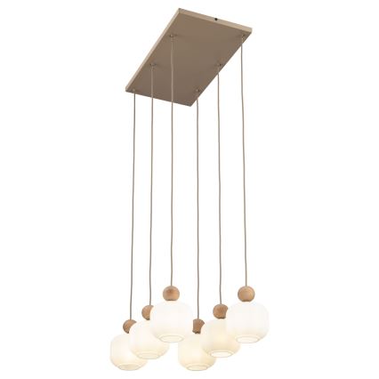 Hanglamp met kabel BALLO 6xE14/10W/230V beige