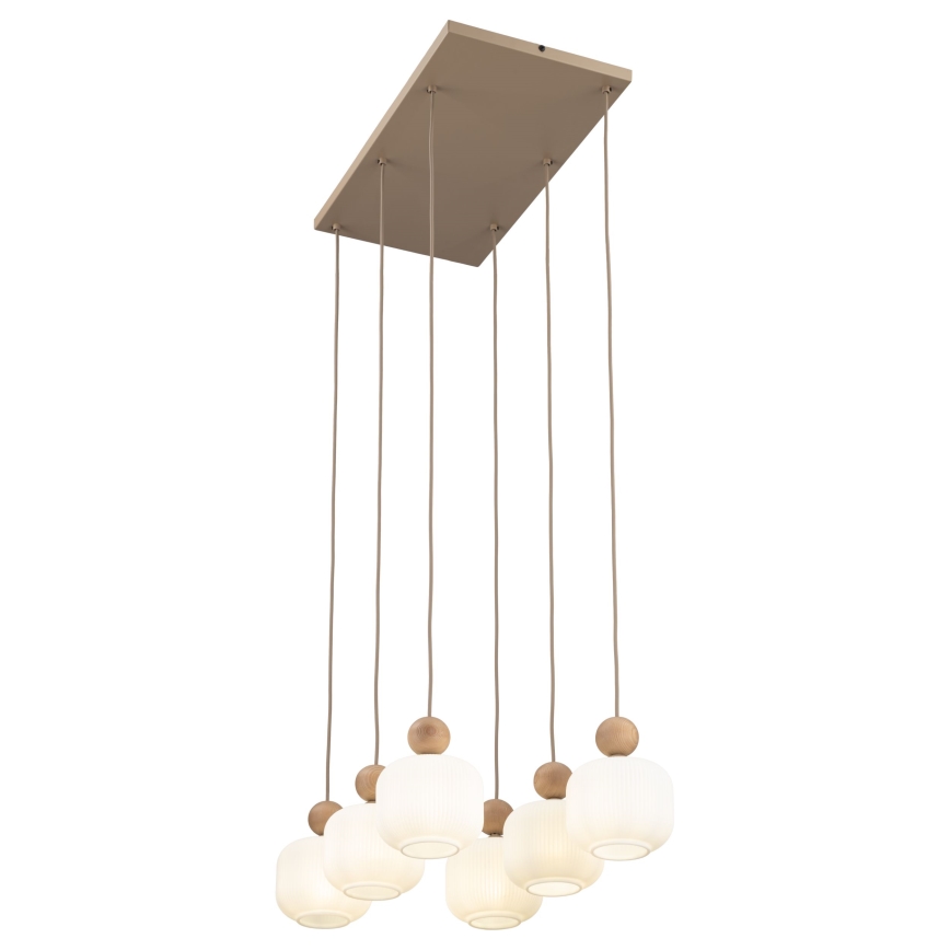 Hanglamp met kabel BALLO 6xE14/10W/230V beige