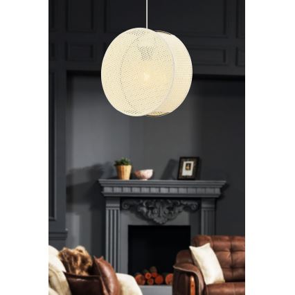 Hanglamp met kabel BIG DRUM 1xE27/60W/230V crème
