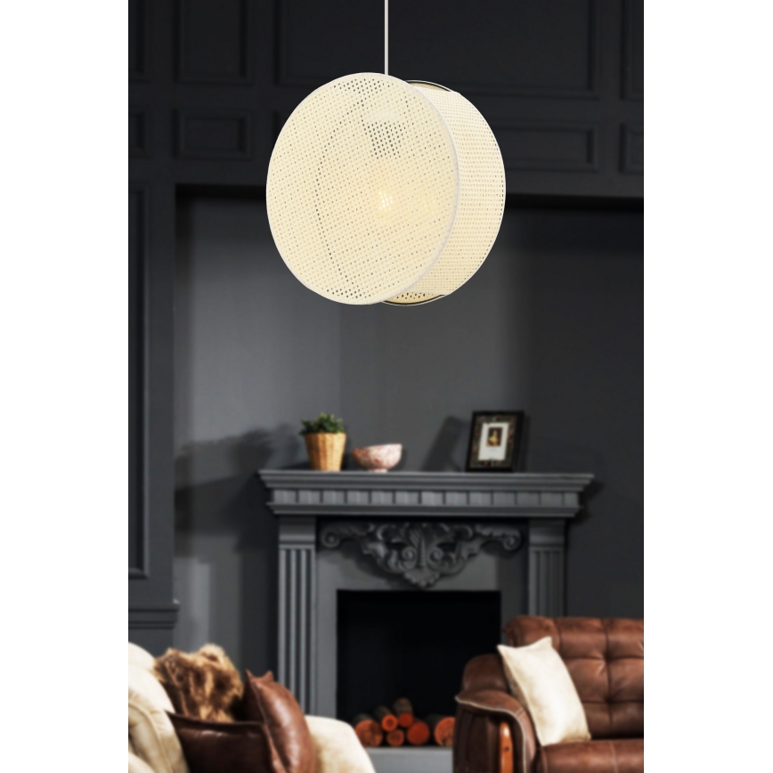 Hanglamp met kabel BIG DRUM 1xE27/60W/230V crème