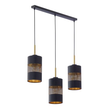 Hanglamp met kabel BOGART 3xE27/15W/230V zwart/goud