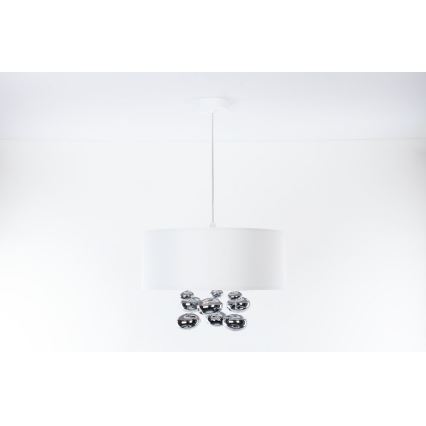 Hanglamp met kabel BUBBLE 1xE27/60W/230V Ø 50 cm wit