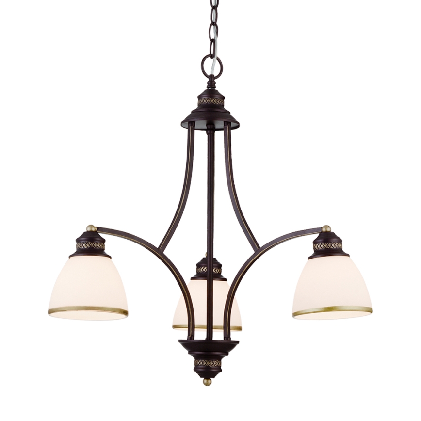 Hanglamp met kabel CLAIR 3xE27/60W/230V Ø 58 cm bronskleurig