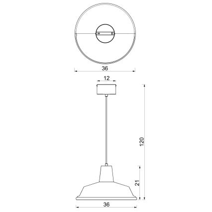 Hanglamp met kabel CLASS 1xE27/15W/230V brons