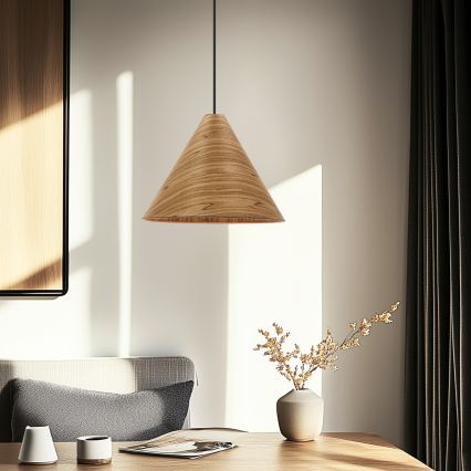 Hanglamp met kabel CONO 1xE27/40W/230V eikenfineer