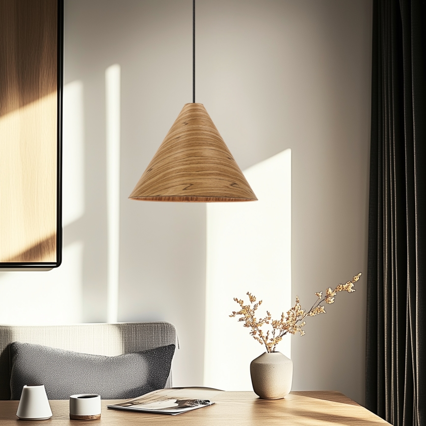 Hanglamp met kabel CONO 1xE27/40W/230V eikenfineer