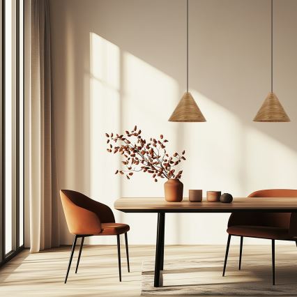 Hanglamp met kabel CONO 1xE27/40W/230V eikenfineer
