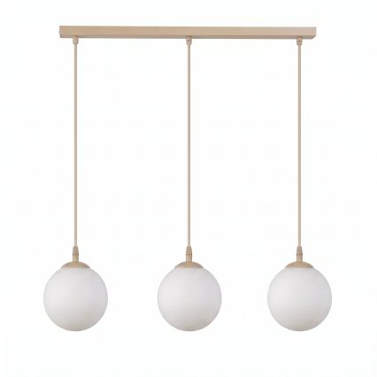Hanglamp met kabel COSMO 3xE14/10W/230V beige/wit