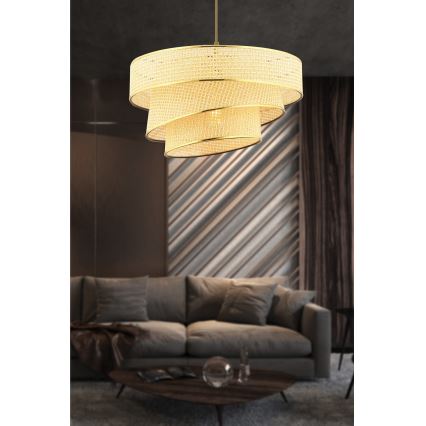 Hanglamp met kabel COUPER 1xE27/60W/230V beige/goud