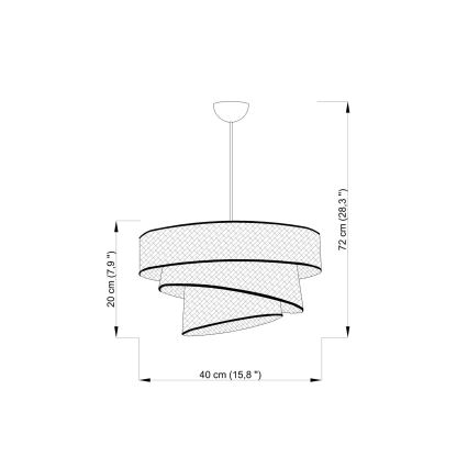 Hanglamp met kabel COUPER 1xE27/60W/230V beige/goud