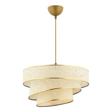 Hanglamp met kabel COUPER 1xE27/60W/230V crèmekleurig/goudkleurig