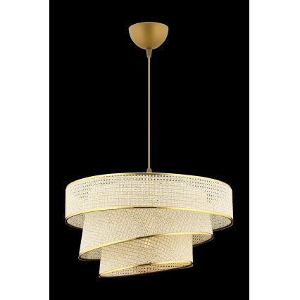 Hanglamp met kabel COUPER 1xE27/60W/230V crèmekleurig/goudkleurig