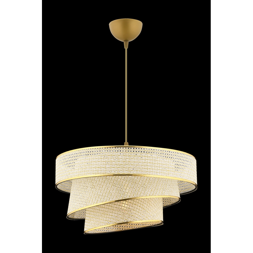 Hanglamp met kabel COUPER 1xE27/60W/230V crèmekleurig/goudkleurig