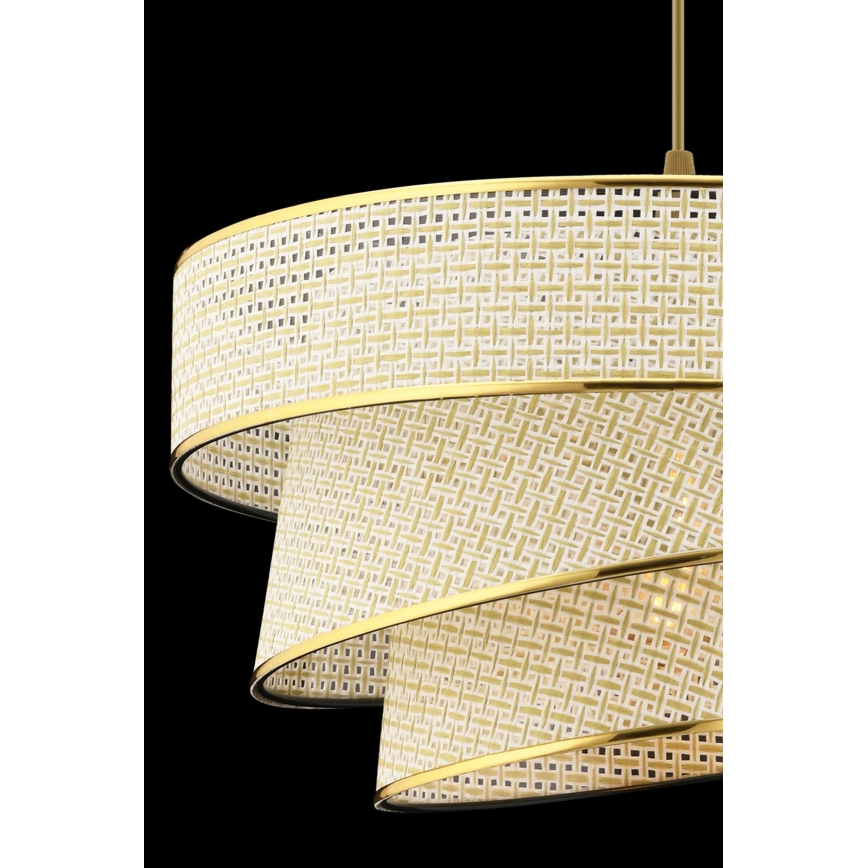 Hanglamp met kabel COUPER 1xE27/60W/230V crèmekleurig/goudkleurig