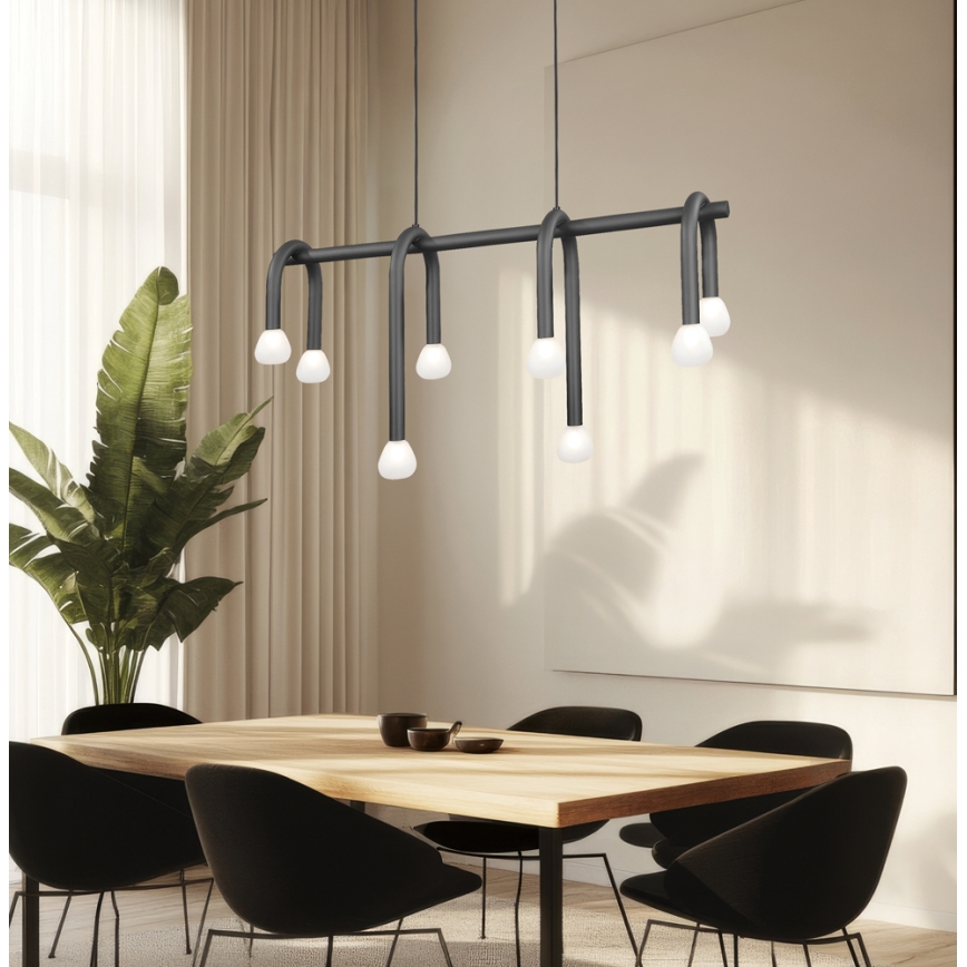 Hanglamp met kabel DELORI 8xG9/28W/230V zwart