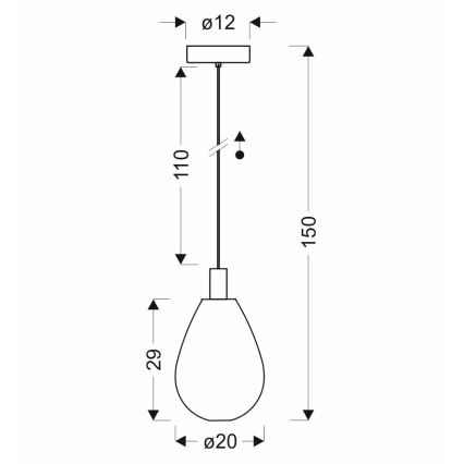 Hanglamp met kabel DENSO 1xG9/5W/230V Ø 20 cm koper/zwart