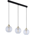 Hanglamp met kabel DEVON 3xE27/15W/230V zwart/helder