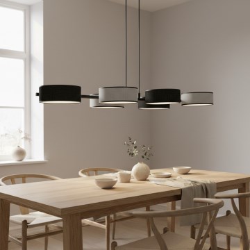 Hanglamp met kabel DRUMZ 6xE14/10W/230V zwart/grijs