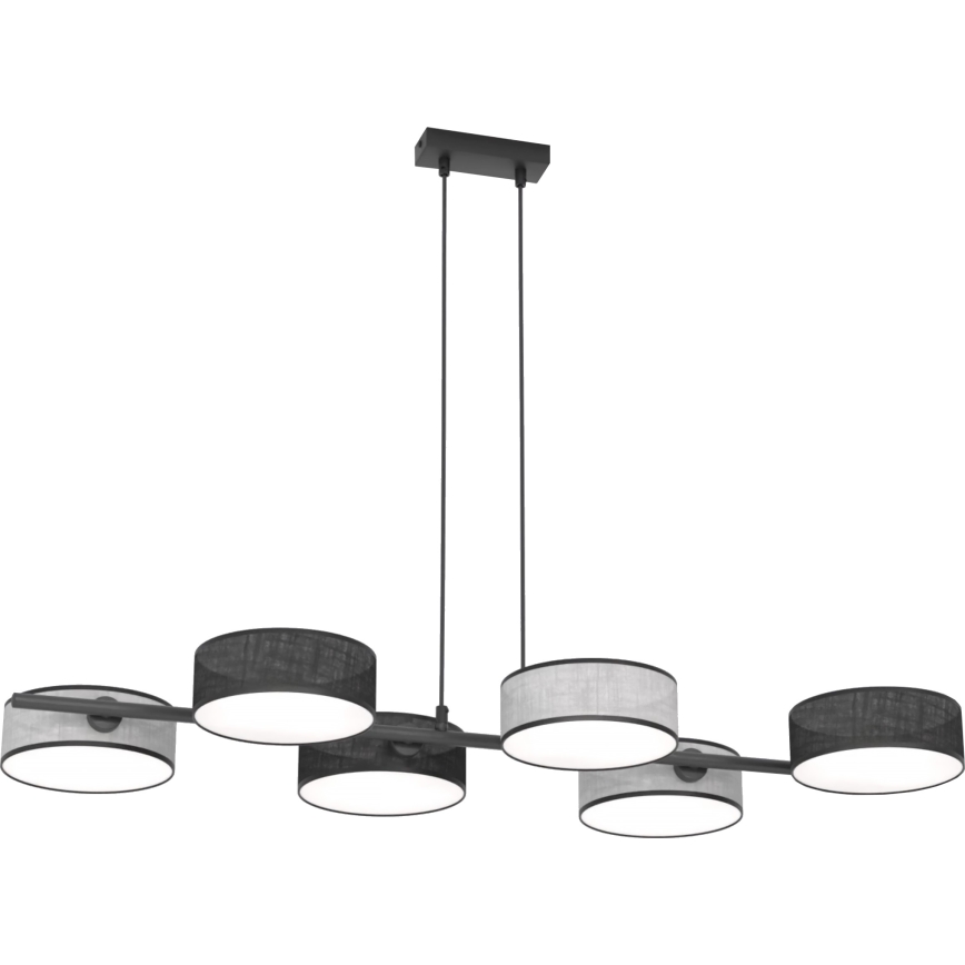 Hanglamp met kabel DRUMZ 6xE14/10W/230V zwart/grijs