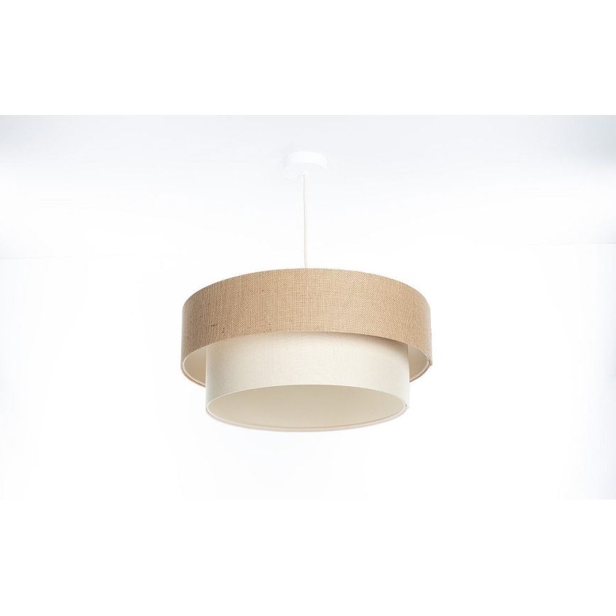 Hanglamp met kabel DUO 1xE27/60W/230V Ø 50 cm beige/crème