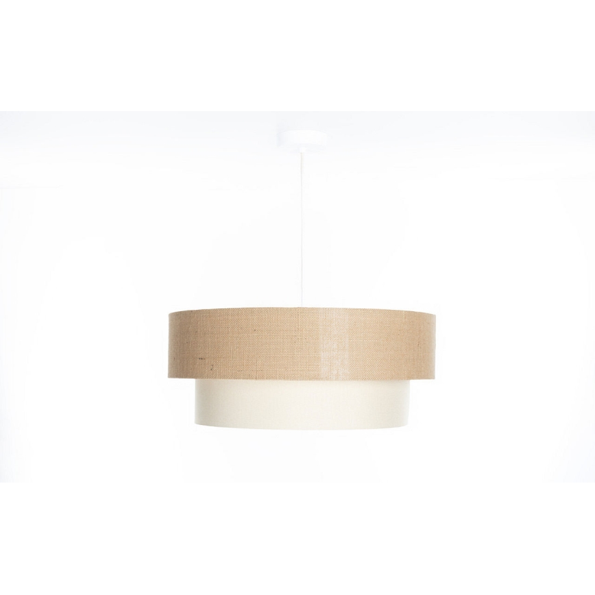 Hanglamp met kabel DUO 1xE27/60W/230V Ø 50 cm beige/crème