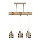 Hanglamp met kabel ELEN 3xE27/35W/230V beige/goud/bruin
