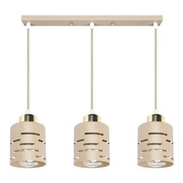 Hanglamp met kabel ELEN 3xE27/35W/230V beige/goud