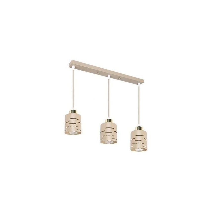 Hanglamp met kabel ELEN 3xE27/35W/230V beige/goud