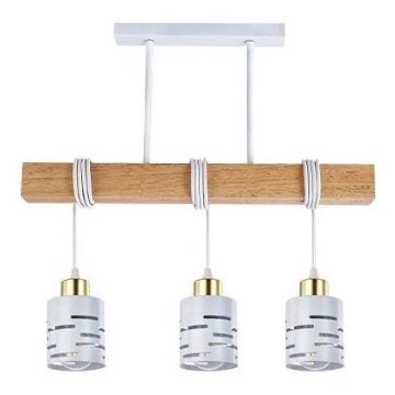 Hanglamp met kabel ELEN 3xE27/35W/230V wit/goud/bruin