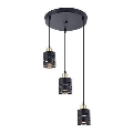 Hanglamp met kabel ELEN 3xE27/35W/230V Ø 29 cm zwart/goud
