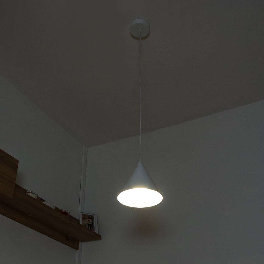 Hanglamp met kabel ETNA II 1xE27/15W/230V Ø 18,5 cm, wit