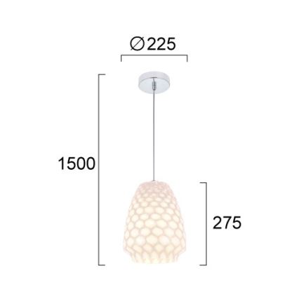 Hanglamp met kabel FELICIA 1xE27/60W/230V wit
