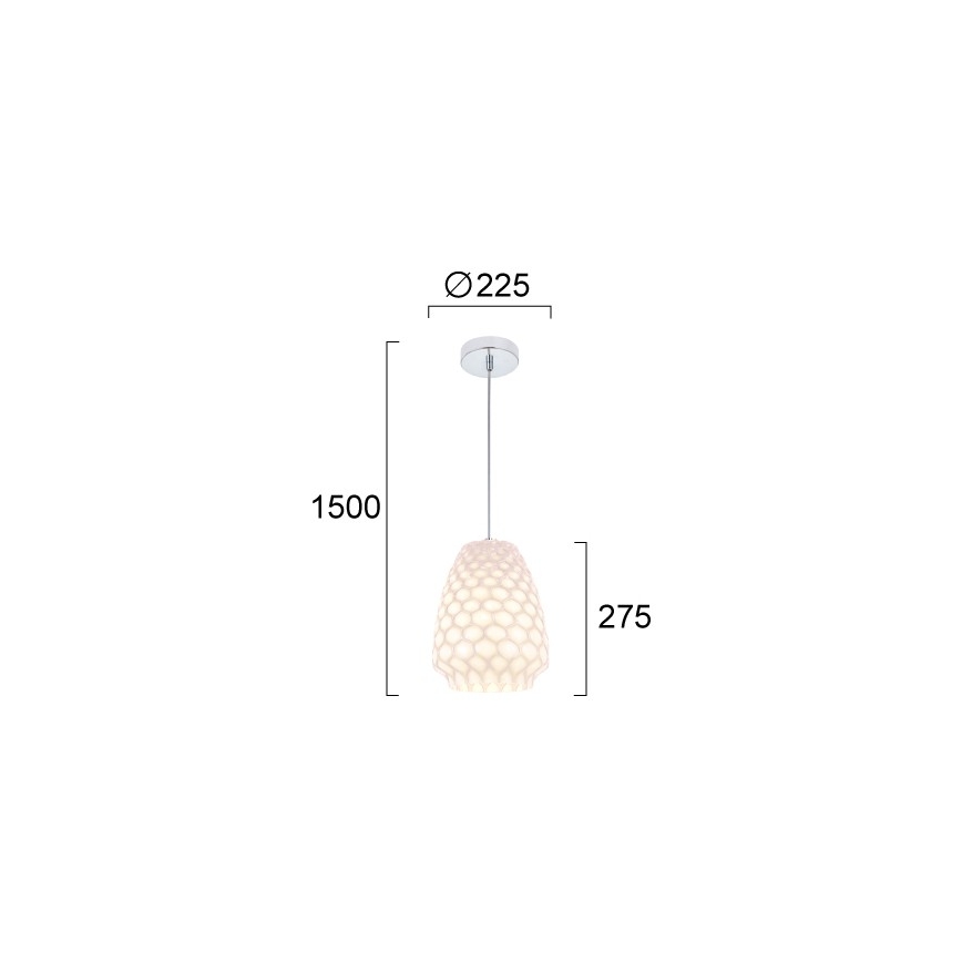 Hanglamp met kabel FELICIA 1xE27/60W/230V wit