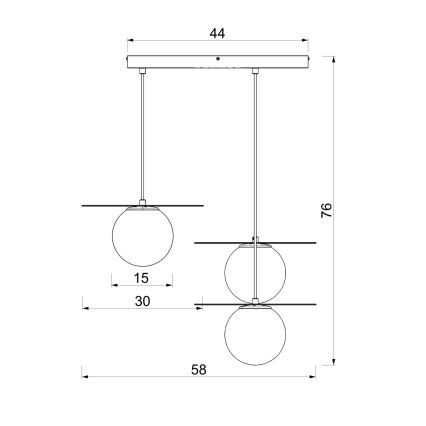 Hanglamp met kabel FLAT 3xE27/15W/230V crème
