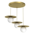 Hanglamp met kabel FLAT 3xE27/15W/230V goudkleurig