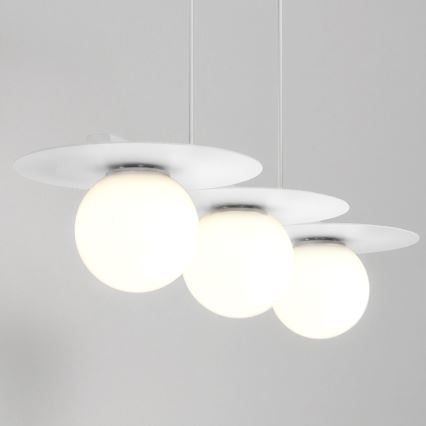 Hanglamp met kabel FLAT 3xE27/15W/230V wit