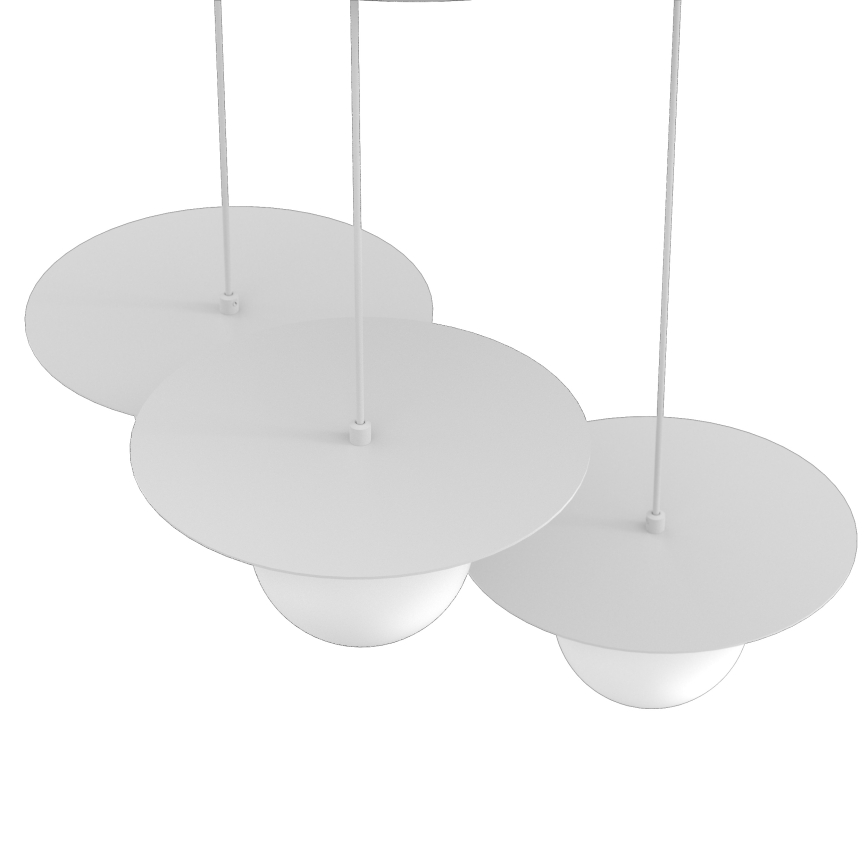 Hanglamp met kabel FLAT 3xE27/15W/230V wit
