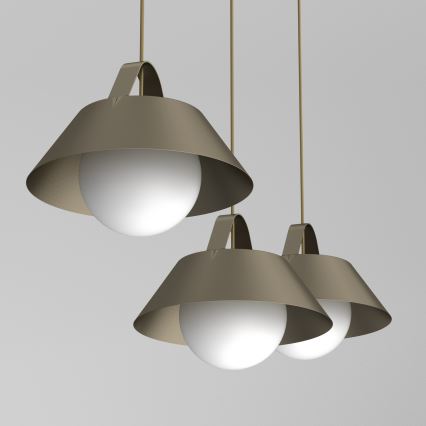 Hanglamp met kabel FUNDA 3xE27/15W/230V bronskleurig